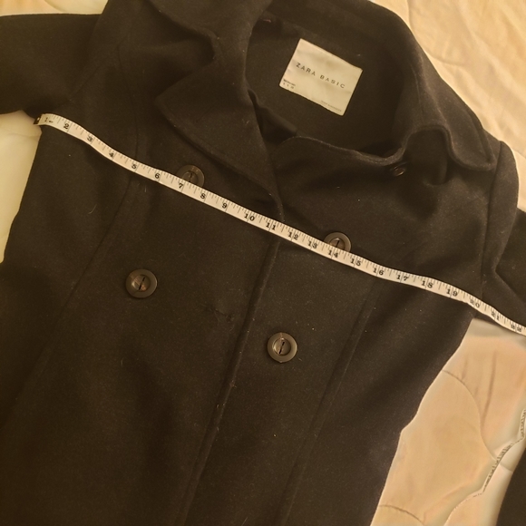 ZARA BASIC WOOL COAT JACKET DRESSY GREY GRAY BLACK - Picture 5 of 8